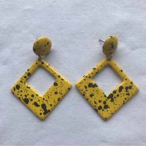 Dangly Yellow &Black Earrings - Perfect Condition